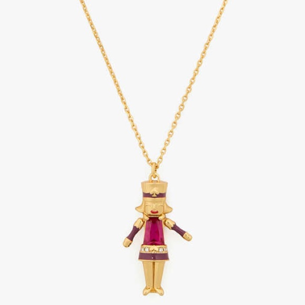 Kate Spade Gold and Red Nutcracker Pendant Necklace